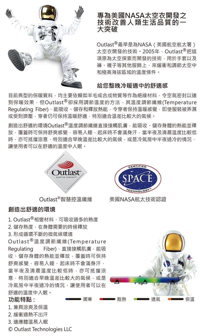 美國太空總署專用布Outlast